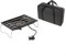Réchaud à gaz portable de camping 6000 W en acier inoxydable avec contrôle de flamme en continu pour isobutane, propane, butane, carburant, compatible avec table (noir)