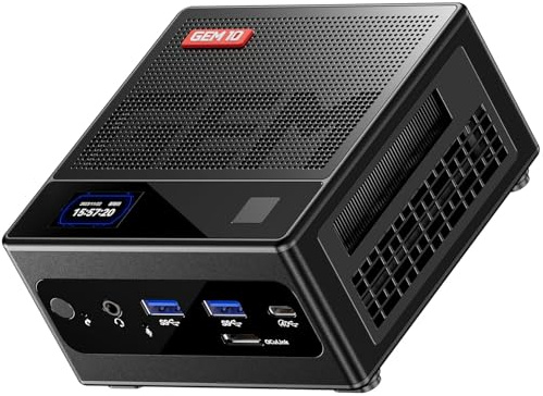 AOOSTAR GEM10 PRO Mini PC, Ryzen 7 6800H Mini Desktop Computer 32GB LPDDR5 RAM 1TB NVMe PCIe4.0 SSD, Micro Gaming PC Win 11 Pro 4K@120Hz 3-Display/OCULINK/DP1.4/USB4/4xUSB3.2/2x2.5G RJ45/WiFi6