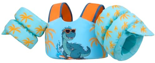 Gogokids Baby Schwimmweste mit Schwimmflügeln für 15-30 kg, EN 13138-1 Zertifizierte Schwimmhilfe für Kinder von 2-6 Jahren, Schwimmnudel für Kleinkinder mit Armflügeln für Pool, Strand & Schwimm