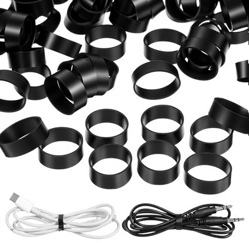 300 Stück Gummibänder Gummiband Schwarz Rutschfeste Kleine | Gummibänder Stark Haushalts Gummiringe für Kabelmanagement Haus, Schule, Büro und Industrie