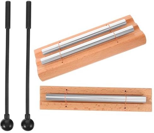 Abaodam 2 Sätze Hand Chimes aus Holz und Metall mit Schlägel Klare Klangstäbe für Meditation Yoga Musikunterricht und Percussion Klanginstrument für Erwachsene