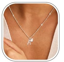 Smilya S925 Silver Necklace for Women Girls Hypoallergenic A-Z Initial Heart Letter Necklace for Women Sterling Silver Necklaces for Women Birthday Gifts