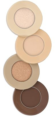 Barry M Pot Twist 4x Eyeshadow Palette Cookie – Creamy Pigmented Eye Shadow Stack, Blendable, Matte & Shimmer, Nude Neutral Makeup Travel Size