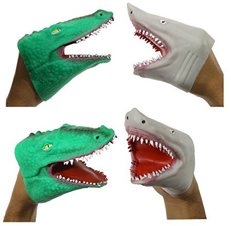 Handpuppe Hai oder Krokodil, weich, 1 Stück