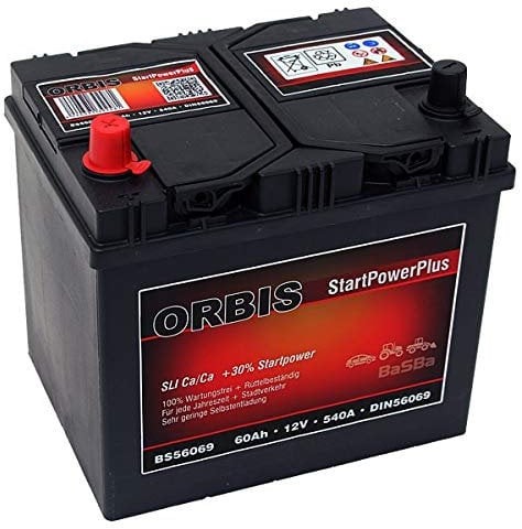 Orbis BS56069 Autobatterie 12V 60Ah 540A Pluspol Links