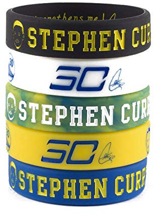 Lorh's store NBA Basketball Stephen Curry Porträt Armband Nummer 30 Silikon Inspirierende Wort Sport Schweißbänder 5 Pcs
