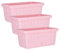 Jardinera Balcón Maceta 6 litros, 32cm Largo Set 3 Unidades (Rosa)