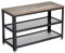 VASAGLE Schuhbank, Aufbewahrungsregal mit 2 Ebenen, Organizer mit Schuhen, 73 x 30 x 45 cm, für Eingang, Wohnzimmer, Stahlrahmen, Industriestil, Grège und Schwarz LBS73MB