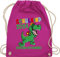Turnbeutel Rucksack - Schulanfang & Einschulung Geschenk - Schulkind 2024 Achtung ich komme! - bunt - Unisize - Fuchsia - schulkinder dino beutel schulbeutel mädchen einschulung. sportbeutel zur