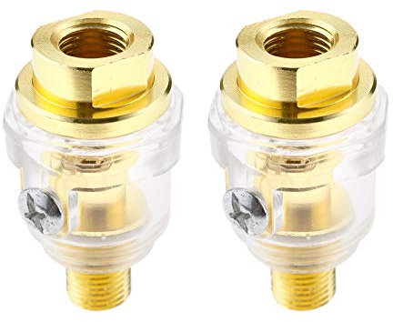 The Lord of the Tools 2X Mini Oiler Lubricator, 1/4 BSP Brass in-Line Oiler Air Lubricator for Air Compressor Pipe Tool