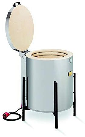 PAINT IT EASY Pyrotec Profitherm Brennofen für Töpferwaren, Ton & Keramik - Edelstahl, Holz, Entlüftungsfrei, Freistehend, 870 mm x 870 mm x 1040 mm
