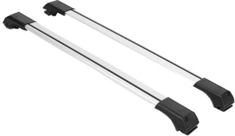 BREMER SITZBEZÜGE Dachträger Dachgepäckträger Querträger kompatibel mit Dachreling für Nissan Qashqai 1 J10 ab 2006-2013 in Grau V1