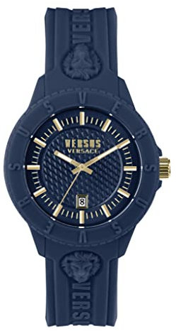 Versus Versace Tokyo Herren-Armbanduhr, sportlich, modisch, mit Datumsfunktion, verstellbares Silikonarmband, inklusive Geschenkbeutel für Reisen, Blau-VSPOY8121, OS, Versus Versace | Tokyo R