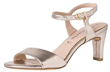 Damen Sandalette von Tamaris in Gold, Schimmernde Optik, als Brautschuh. Gold Gr. 40
