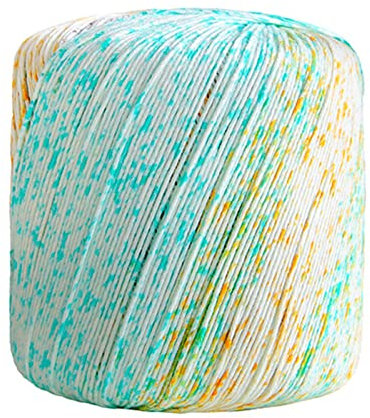 jiuzcare Filato per uncinetto 133 m, 100% cotone, colorato per calze Rainbow Yarn, filo di cotone per ricamo, filo di cotone a maglia, multicolore [52# Shiqing]