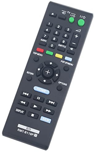 VINABTY Ersatz-Fernbedienung passend für Sony Blu-ray Disc DVD Player BDP-S185 BDP-S1100 BDP-S490 BDP-S590 BDP-S4100 BDP-S5100 BDP-S185 BDP-S3100 BDP. - S390 Fernbedienung RMT-B119P Sub RMT-B119A