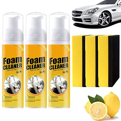 Atidottech Schaumreiniger, Atidottech Leistungsstarkes Fleckentfernungs-Set, Multifunktionales Auto-Schaumreiniger-Spray, Schaumreiniger Allzweck für Auto und Haus (100ML, 3Stück)