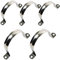 Ohamtes 5PCS 60mm(2-3/8) Pipe Band Clamps, 201 Stainless Steel Pipe Clamps, Two Hole Pipe Band Tension Clamps, U-Shaped Pipe Clips, Saddle Clamps