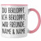 Trendation - Personalisierte Tasse für Beste Freundin Du Bekloppt Ich Bekloppt Wir Freunde Wunschtext Geschenkidee Freundin Geschenk (Rosa)