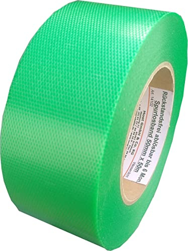MOST Spurlosband (19mm x 50m, Grün) – Rückstandsfreies Abdeckband & Schutzband für Lackierer & Handwerk – Handreißbar, Wasserfest & Witterungsbeständig.