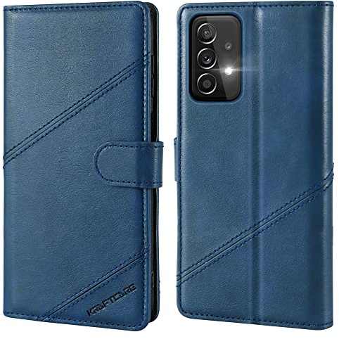 KRAFTCARE Handyhülle für Samsung A53 5G Hülle, [Premium PU Leder] [Kartenfach] [Stand] Flip Case Wallet Handytasche Schutzhülle Klapphülle für Samsung Galaxy A53 5G Hülle, Blau