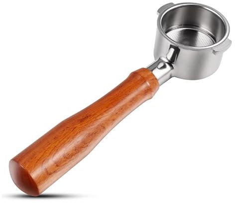 CAPFEI Siebträger ohne Boden, 51 mm, 2 Ohren, kompatibel mit De'Longhi Stilosa EC260BK, Holzgriff