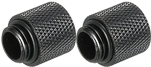 sourcing map 2 Stück Stecker auf Buchse Extender G1/4 x 15mm Schwarz | Fitting, für Wasserkühlung