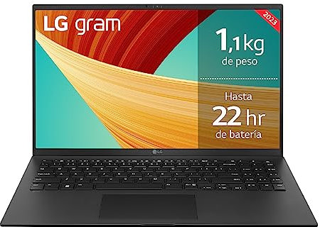 LG Gram 15Z90R-G.AA75B - Ordenador Portátil, 15.5 Pulgadas IPS FHD, Intel Core EVO i7 13ª Gen, Windows 11 Home, 16 GB RAM, 512 GB SSD, 1.1 Kg, 22 h de Autonomía, Color Negro