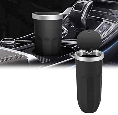 Mini Auto Mülleimer,Auto Mülleimer mit Deckel,Tragbare Fahrzeug Mülleimer Abfalleimer mit Aromatherapie-Tabletten, Auto Becherhalter,Mini Mülleimer,für Konsole Becherhalter Tür Home Office (Schwarz)