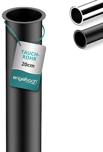 Engelbach® Universal Tauchrohr für Siphon 200mm - Verlängerung für Designsiphon, Röhrensiphon, Tassensiphon 1 1/4 Zoll x 32mm, Matt schwarz