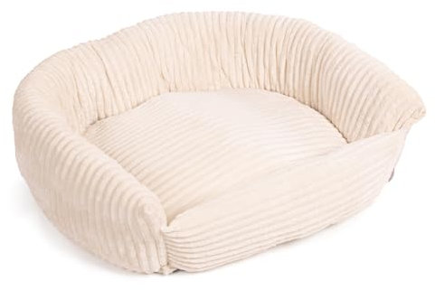Wallace & Jones | Hundebett Cordo - Breitcord-Obermaterial samtweich - beige | S | ca. 95 x 80 x 20 cm