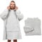 NorthHeat unbeheizter Kuschel Hoodie | flauschige Ärmel Decke | für Freundin, Mama und Papa zu Weihnachten | Kuschelpullover & Deckenpullover (Polyester-Mischung, Grau unbeheizt)