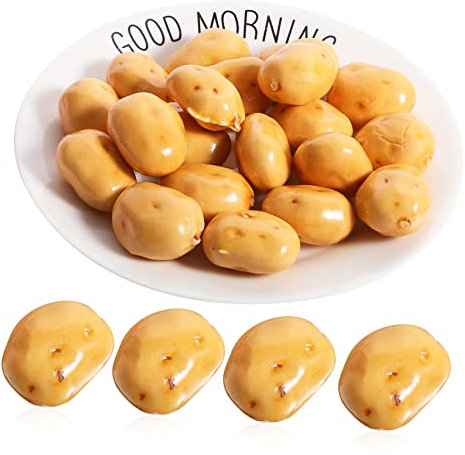 COHEALI 20 Stück Mini-Kartoffeln Pflanzenzubehör Mini-Lebensmittel Künstliche Simulationskartoffel Künstliches Gemüse Requisiten Lebensechte Kartoffeldekoration Künstliche