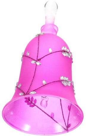 PRETYZOOM Cloche à Main en Verre Borosilicate Violet Cloche de Service pour Bar Restaurant Bureau Décoration Vintage Clochette de Dîner Portative Ornement Artistique Présent pour Maison