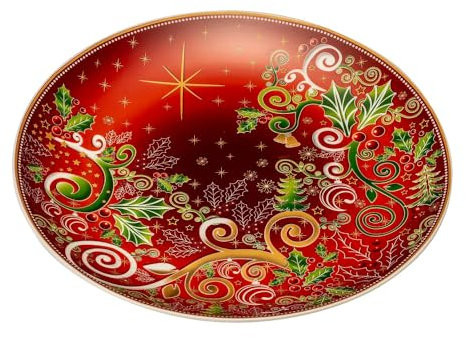 Palais Royal Piatto Panettone Torta 31cm in Porcellana Tavola di Natale