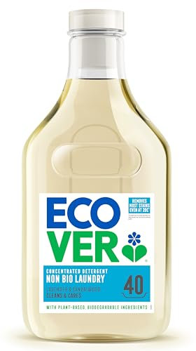 Ecover Concentrated Non-Bio, Laundry Detergent, Laundry Washing Liquid, Lavender and Sandalwood, Pack of 1, 40 Washes, 1.43L