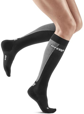 CEP Damen Ultralight Socks Tall V3 Laufbekleidung Kompressions-Socken Black/Grey - Schwarz Ii