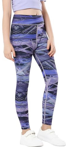 Domee Mädchen Sport Leggings Sporthose Turnhose Gymnastik Fitness Bunte Lila 146-152 (Herstellergröße 150)