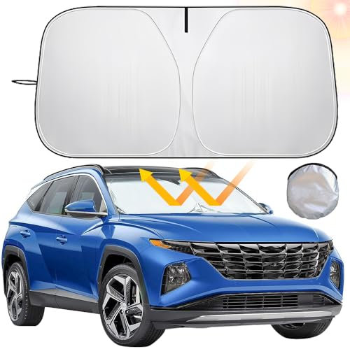 Parasol Coche Delantero 140x70cm, Parasol para Parabrisas Delantero de Coche Plegable, Parasol Coche Lateral Protección Solar UV para Automóvil, Parasoles Cubierta de Parabrisas para Mayoría de Coches