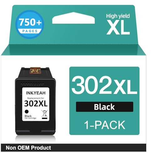 302XL Patronen Schwarz - 750 Seiten Kompatibel für HP 302 Druckerpatronen Original, XL für Envy 4525 4520 4522 4523 OfficeJet 3830 3831 3833 5230 DeskJet 3630 3636 3638