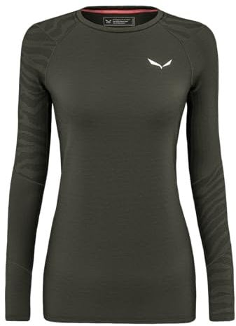 Salewa Cristallo Warm Amr W L/S Tee., Dark Olive, M