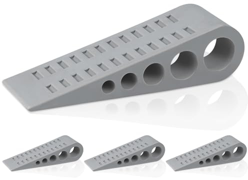 Optish 4 Stück Türstopper Keil für alle Böden, Türkeil Stapelbar Hochleistungs, Gummikeil, Türkeile Rutschfest Gummi Schädigt den Boden Nicht, Türstopper Gummi für Haus, Büro und Schule, Gray