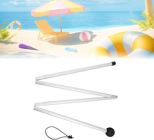 Postes de lona para tienda de campaña, 1,6/2 m, telescópicos, ajustables, de aluminio, accesorios para tienda de campaña, postes de toldo ajustables para acampar (cabeza plana de 1,6 m)