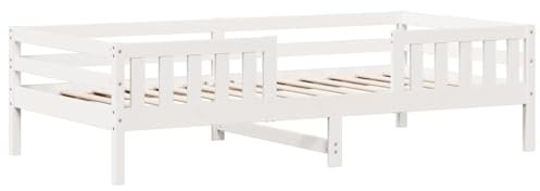 vidaXL Massivholzbett ohne Matratze Weiß 80x200 cm Kiefernholz