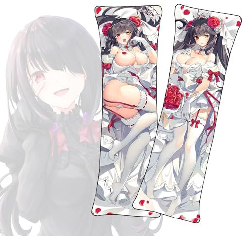 GUANBBD-Anime Körperkissen Date a Live Tokisaki Kurumi Anime Dakimakura Anime Kissen Kurzer Plüsch Material Lebensgroßer Kissenbezug-Tokisaki Kurumi-a,50x150cm-shortplush