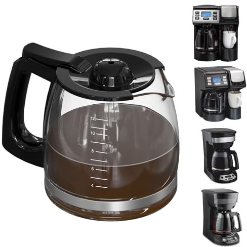 Ersatz-Kaffeekanne für 12 Tassen, kompatibel mit Hamilton Beach Flexbrew Modellen: 49902, 49915, 49905C, CM4309, 49317, 49467, 49611, 49904, 49934, 46230, 46290, 46293, 46293, 46293 4, 462 99,