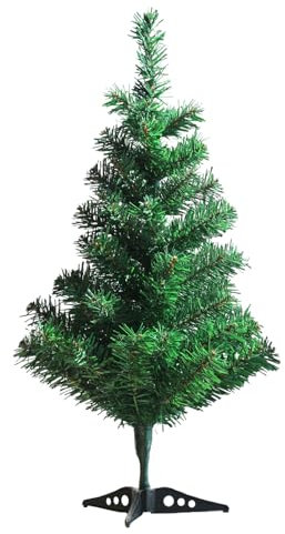 Meision Weihnachtsbaum 60cm, Weihnachtsbaum Künstlich mit 70 Filialen, Kunststoffzweigen und-blättern, Dreieckiger Sockel, Flammhemmend Fir Fairytree Weihnachtsbaum