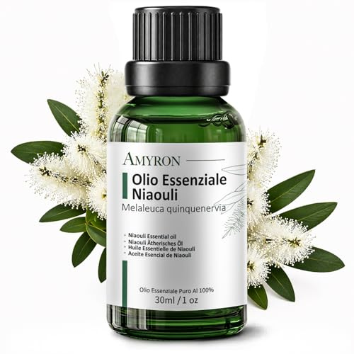 Olio Essenziale 30ml Naturale E Puro Al 100% Ideale Per Aromaterapia E Diffusore Oli Essenziali/Massaggi aromatici/Uso Alimentare. (niaouli)