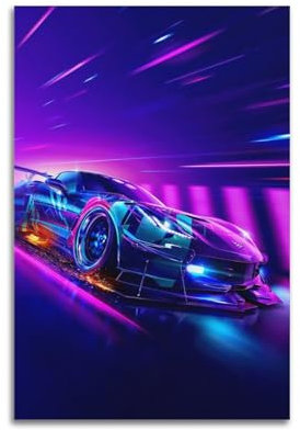 NRCKMIHRAE Poster Di Need For Speed, dekoratives Gemälde, Leinwand, Wandposter und Kunstdruck, modernes Familienschlafzimmer, Dekoration, Poster, 20 x 30 cm