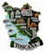 Toscana Italien-Touristen-Souvenir, 3D-Kühlschrankmagnet, Kühlschrankdekoration, Magnet